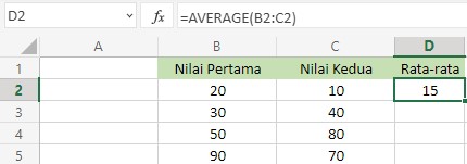 Rumus Excel Average