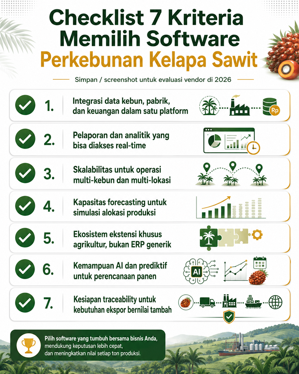 Checklist Kriteria Software Perkebunan Sawit