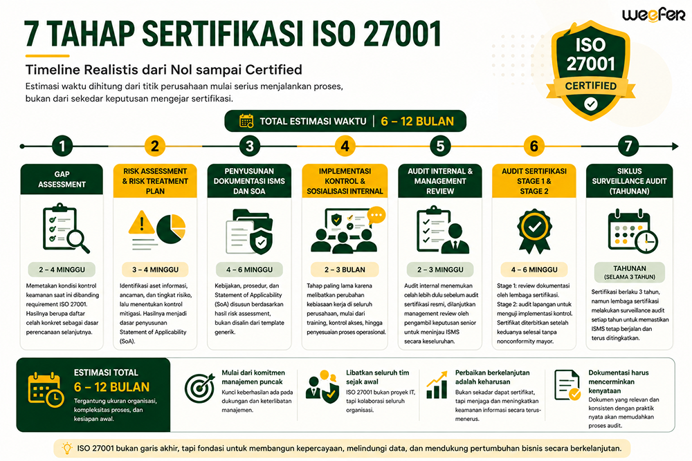 Timeline 7 Tahap Sertifikasi ISO 27001