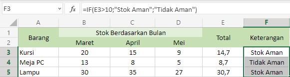 rumus excel if