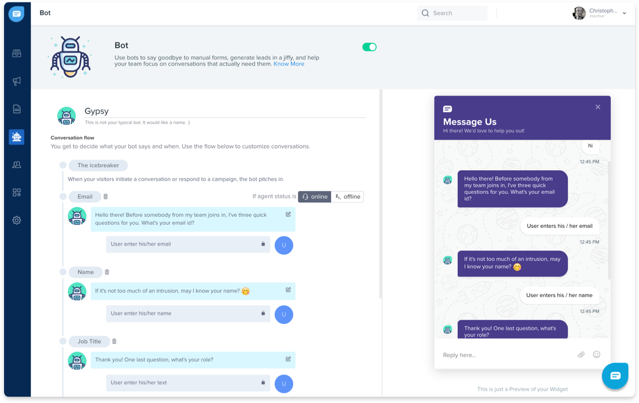 Freshchat - Automate Lead Bot