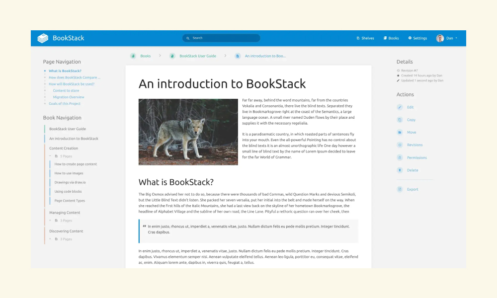 BookStack knowledge base