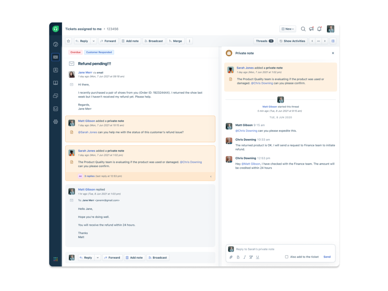 Built-in Fitur Kolaborasi freshdesk collaboration features
