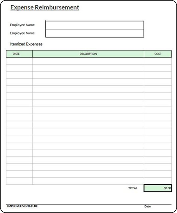Form reimbursement biaya operasional kantor