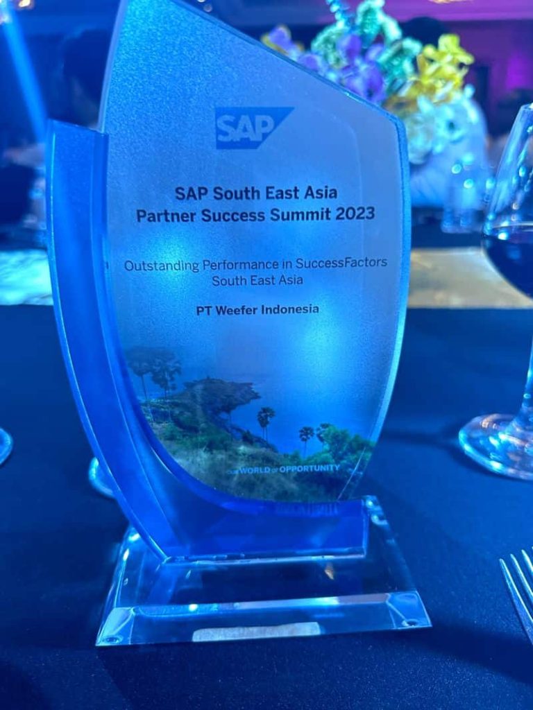 Piagam Penghargaan Weefer dari SAP