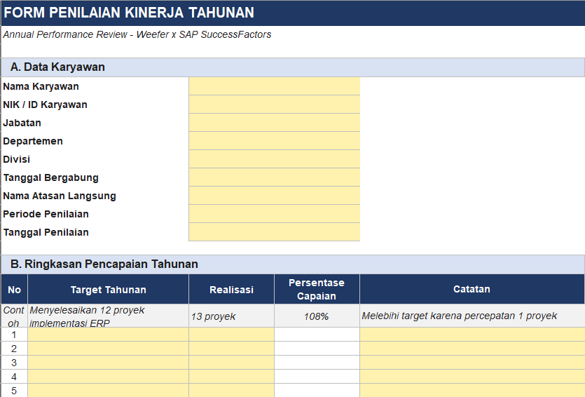 Form Penilaian Kinerja Tahunan 1