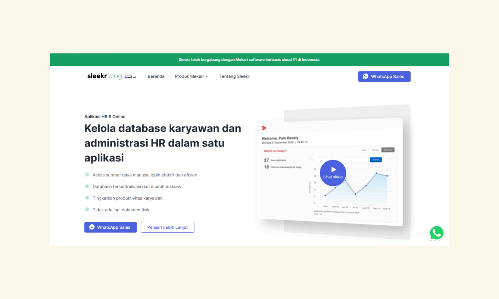 Aplikasi HRIS Sleekr Mekari