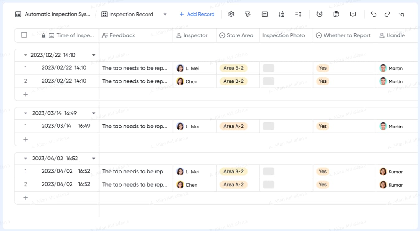 Inspection Management Larksuite