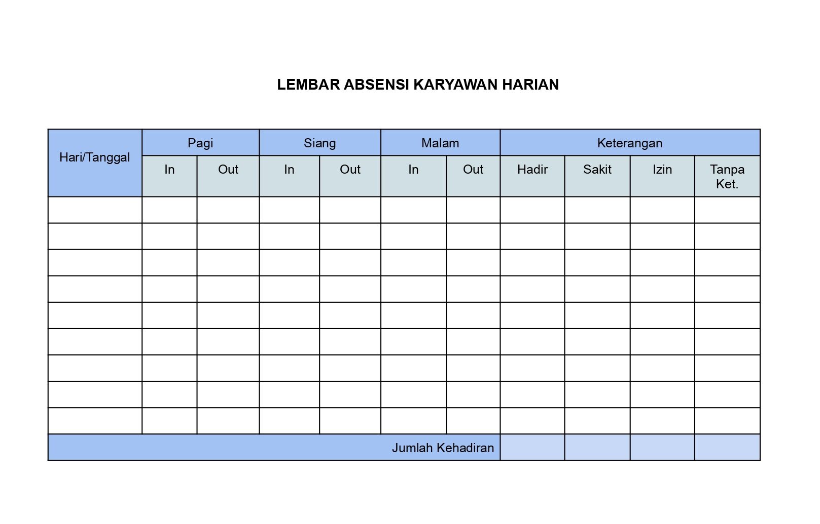 Contoh Format Absensi Karyawan Contoh Format Untuk Menghitung Gaji