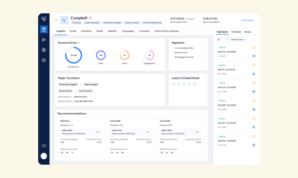 Zoho CRM crm image