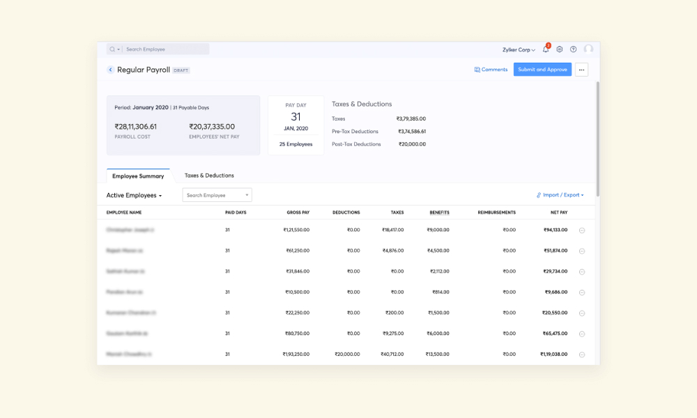 Zoho Payroll image