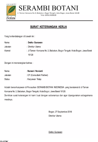 contoh surat keterangan kerja2