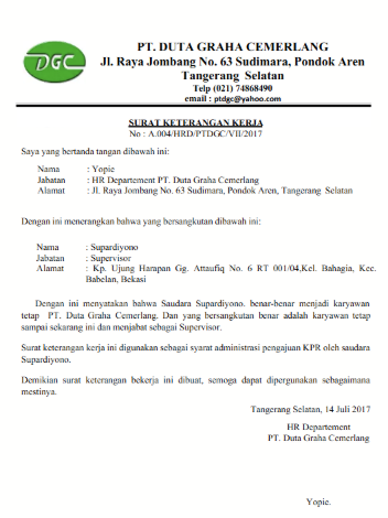 contoh surat keterangan kerja4