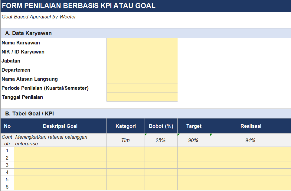 form penilaian berbasis kpi goal 1