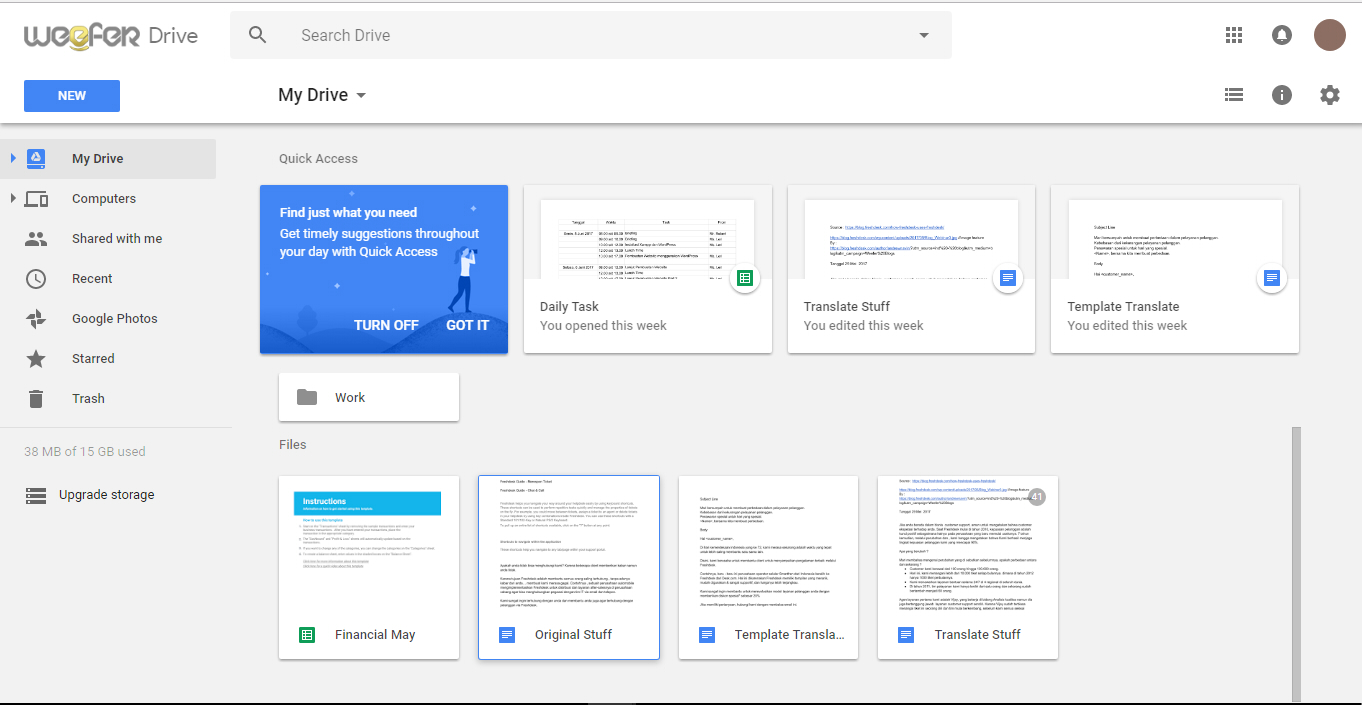 G Suite Cloud Drive Features by Weefer Indonesia Reseller