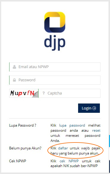 cara daftar NPWP