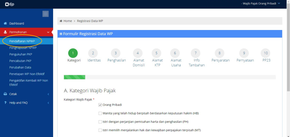 cara membuat NPWP online