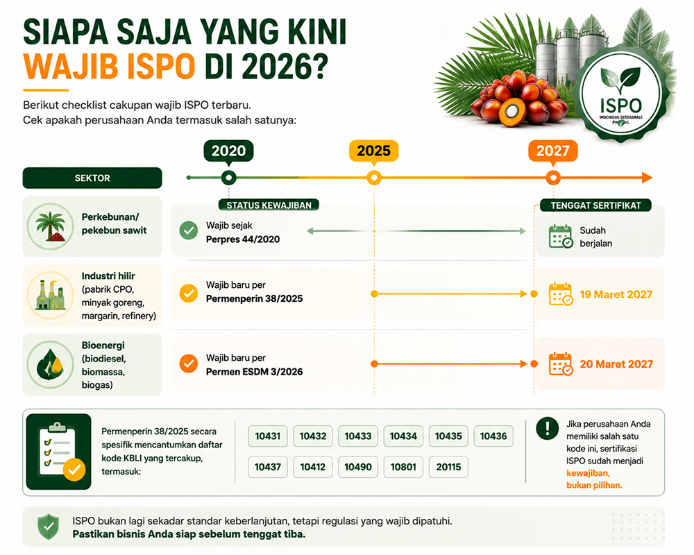 Timeline Cakupan Kewajiban ISPO 2020-2027